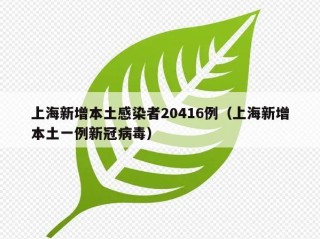 上海新增本土感染者20416例（上海新增本土一例新冠病毒）