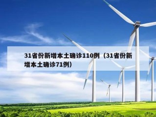 31省份新增本土确诊110例（31省份新增本土确诊71例）